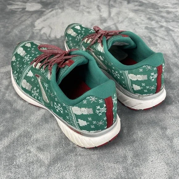 Brooks Revel 3 Run Merry Christmas Green Sweater Limited Ed Running Shoes Sz 11 - Picture 3 of 8